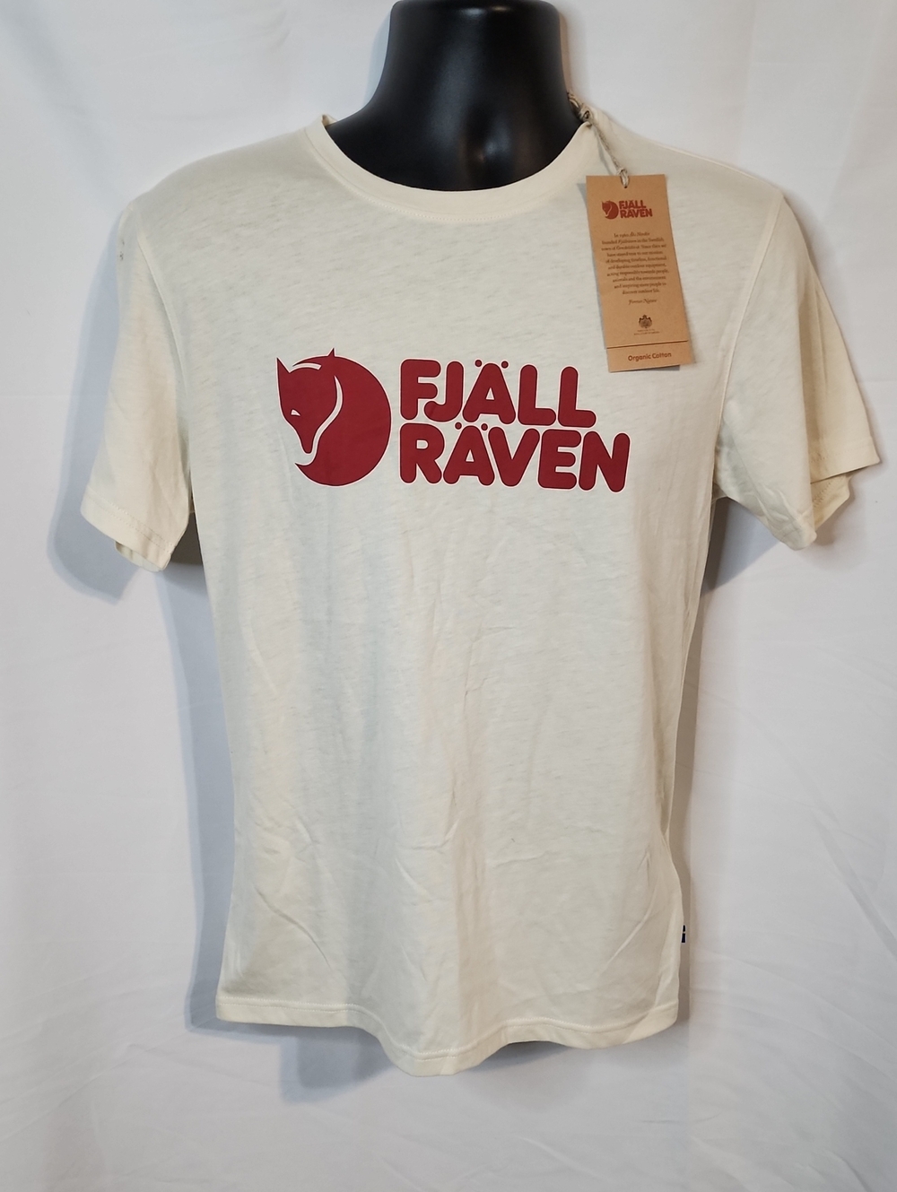 Fjallraven Men's Logo T-Shirt in Medium Cream "113 Chalk White" Size Small New
